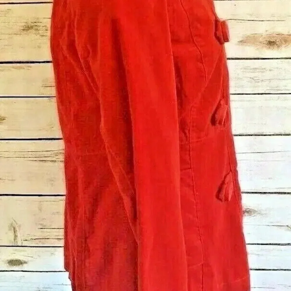 MOSSIMO Women Front Button 100% Cotton Collar Corduroy Red Coat Jacket Sz Medium - Picture 7 of 12